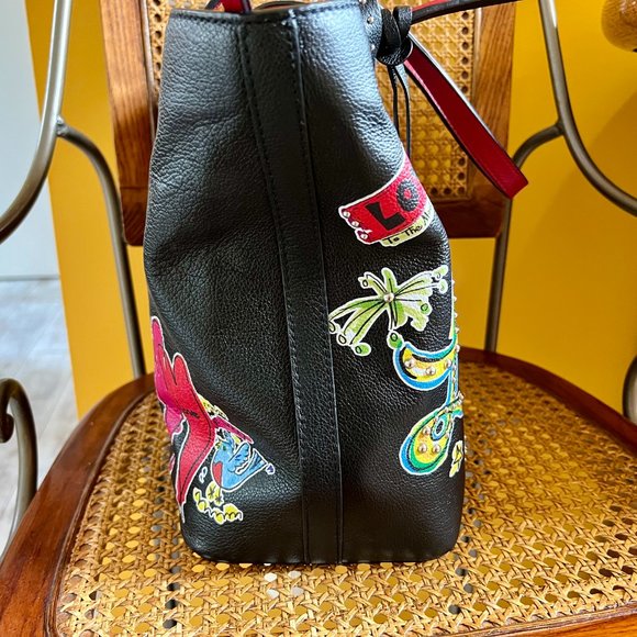 Limited Edition & Rare Brighton Leather Love Scribble Purse with Dust Bag - Picture 8 of 16